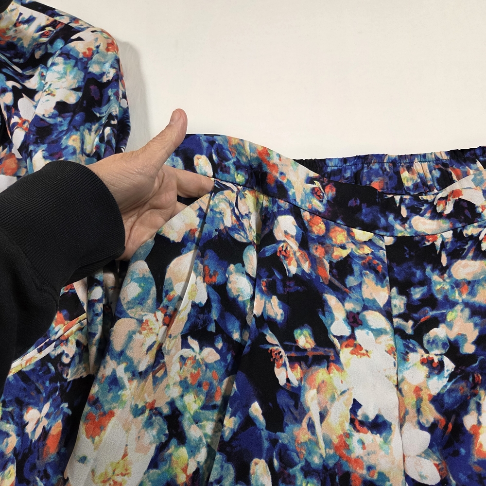 Worthington Pant Suit 90s Vintage Y2K Multicolor Floral Pantsuit Pleated - Picture 4 of 16